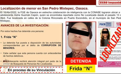 SSPC detiene a mujer en operativo para localizar a Aisha Guzmán