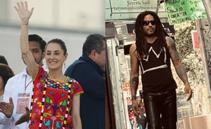 Sheinbaum da la bienvenida a Lenny Kravitz a la CDMX