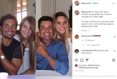 Foto de eterna juventud de Chayanne junto a su sobrina Lele Pons