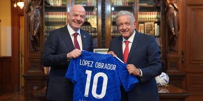 Gianni Infantino, presidente de la FIFA, se reúne con AMLO