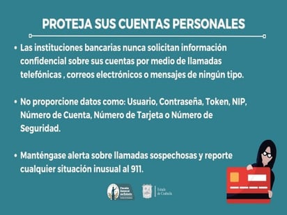 La Fiscalía de Coahuila alerta sobre clonación de tarjetas y cuentas bancarias