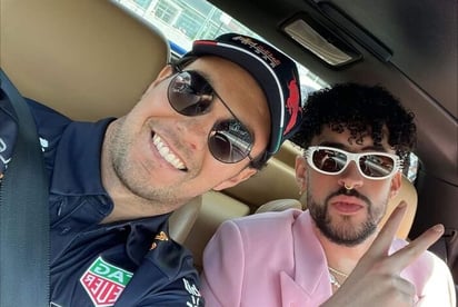 'Checo' Pérez llega al GP de Miami acompañado de Bad Bunny