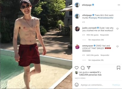 Elliot Page presume abdomen ejercitado