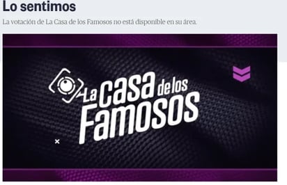 Denuncian 'error' en página para votar en La Casa de Los Famosos