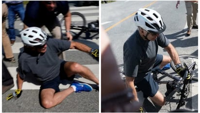 VIDEO: Joe Biden sufre caída de su bicicleta tras paseo en la playa