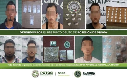 Aseguran droga y detienen a 6 personas en SLP