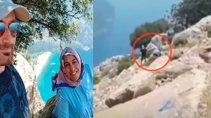 VIDEO: Empuja a su esposa embarazada por precipicio para cobrar seguro de vida: Turquía