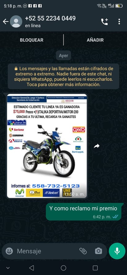 Extorsión vía WhatsApp aumenta en Monclova