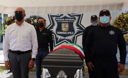 Despiden con homenaje póstumo a policía estatal de Tamaulipas