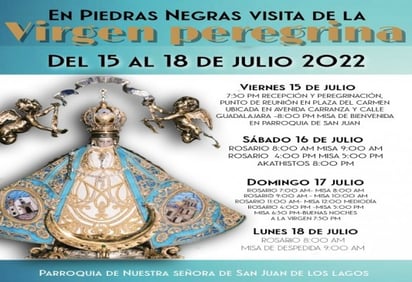 Tras años de ausencia regresa la Virgen Peregrina a Piedras Negras