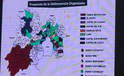 Desde 2019 se detectó presencia de 8 cárteles en el Edomex