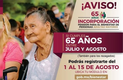 Bienestar abre registro a pensión para personas adultas mayores