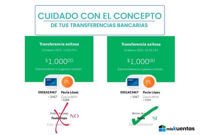 Estos son los conceptos de banco que no debes usar en transferencias 