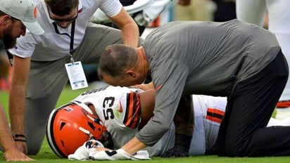 Nick Harris de los browns sufrió una lesión que lo dejará fuera toda la temporada