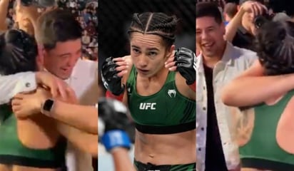 Yazmín Jáuregui brilló en su debut en UFC y así festejó con Brandon Moreno