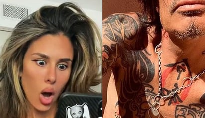 Esposa de Tommy Lee postea vídeos de su reacción al ver la foto de su marido desnudo en Instagram