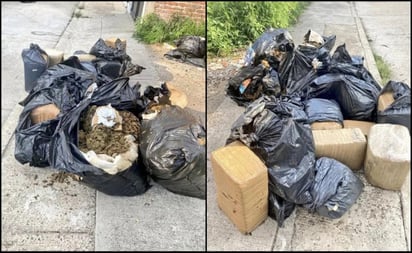 Encuentran 90 kilos de marihuana tirada en la calle en León Guanajuato