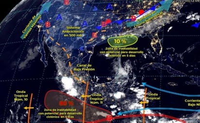 Onda Tropical generará lluvias en Chiapas, Oaxaca, Tabasco y Veracruz