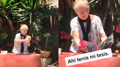 “Ahí tenía mi tesis”: Joven capta a su abuelita lavando su laptop con agua y jabón