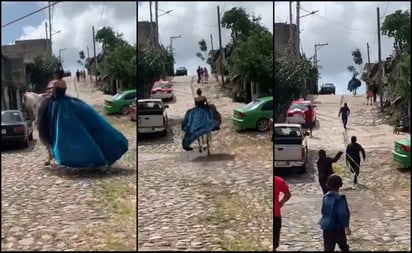 Caballo se 'roba' a quinceañera en plena fiesta