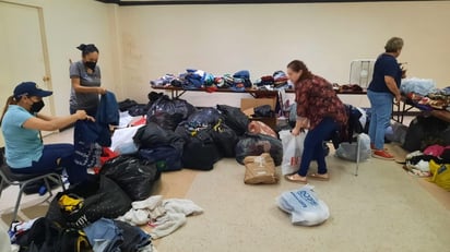 Instala Club de Leones centro de acopio para apoyar a damnificados de Muzquiz en Piedras Negras