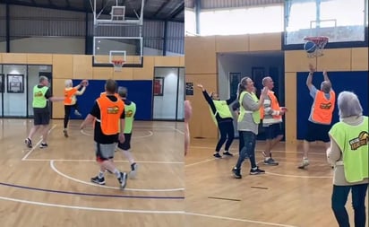 Abuelitos se vuelven virales en TikTok jugando basquetbol