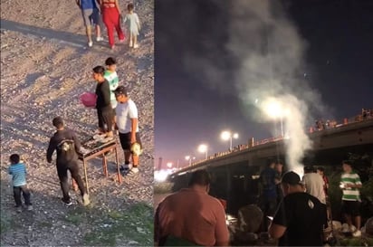 VIRAL: Laguneros arman carnita asada en el río Nazas: Aprovechan la avenida del río para convivir y disfrutar de una carne asada