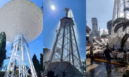 Captan momento exacto del colapso de tanque de agua en Texmelucan