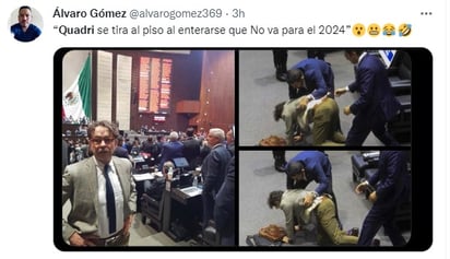 Viralizan caída de Gabriel Quadri en la Cámara de Diputados