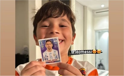 La tierna imagen de Mateo Messi presumiendo la estampa de Lionel