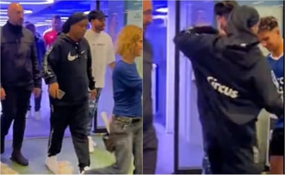 VIDEO: Ronaldinho explota contra fan que le hizo túnel ¡Soltó una patada!