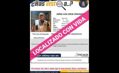 Localizan con vida al reportero Jorge Luis Chew, desaparecido en Taxco, Guerrero