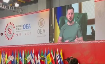 Zelenski pide en OEA apoyar sanciones contra Rusia. ¿De qué lado estarían Bolivar, San Martín o Hidalgo?, dice