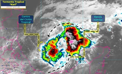 Este jueves habrá lluvias intensas en Veracruz, Tabasco y Chiapas por la tormenta tropical 'Karl'