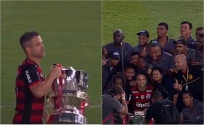 El hermoso detalle de un jugador del Flamengo con el personal de limpieza