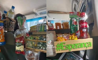 Viral: Graban taxi que parece Oxxo por dentro