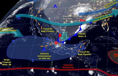 El Frente Frío número 6 provocará lluvias muy fuertes en Veracruz, Oaxaca y Chiapas