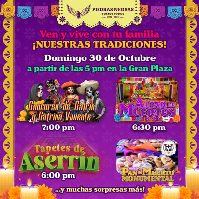 Alcaldesa invita a visitantes y ciudadanos a festejos del día de Muertos