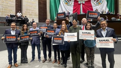 Diputados del PRI y PAN protestan contra Samuel