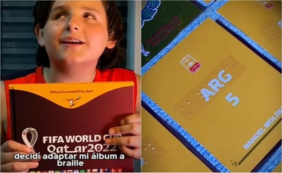 VIDEO: Niño realiza álbum de la Copa del Mundo en braille