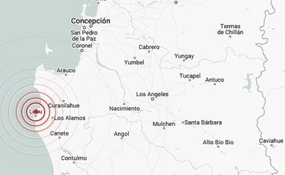 Reportan sismo de magnitud 6.4 al noroeste de Lebu, Chile