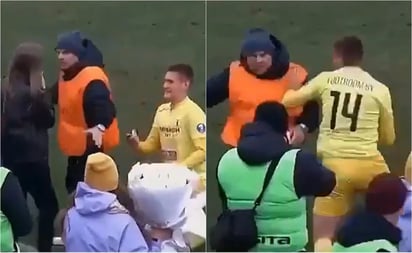 VIDEO: La insólita propuesta de matrimonio que llegó a los golpes en el futbol de Polonia: Las imágenes del momento en plena cancha rápida se hicieron virales