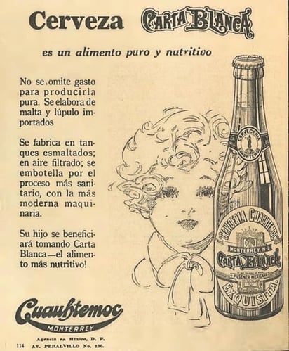 La cerveza se veía como complemento alimenticio