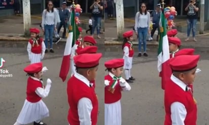 Niña de la escolta baila en plena ceremonia y rompe internet