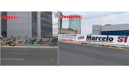 Cambian arte urbano por propaganda de Ebrard y Monreal en Santa Fe