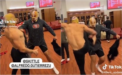 VIDEO: Jugadores de los 49ers de San Francisco 'organizan' pelea de lucha libre en vestidores: Algunos integrantes del equipo lucieron indumentaria de luchadores mexicanos