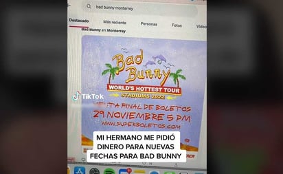 Joven pide dinero prestado para ver a Bad Bunny