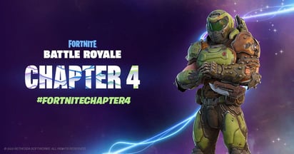 La última temporada de Fortnite agrega un nuevo mapa, motos de cross y Doomguy