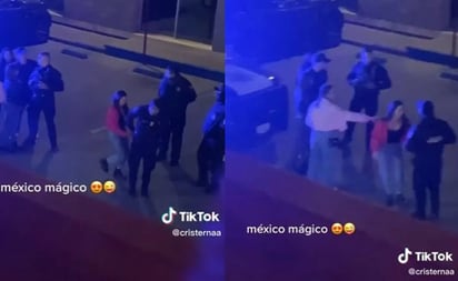 TikTok. Patrulla llega a fiesta y jovencita saca a bailar a policía