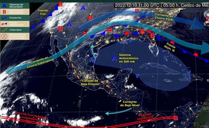 Frente frío 15 afectará a estos 11 estados en México